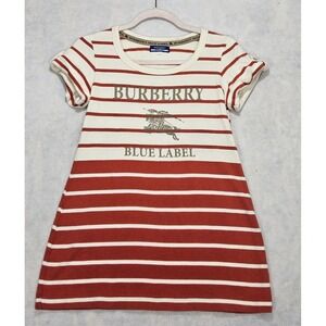 Burberry Shirt Womans Sz US S / UK 38 Blue Label Baby Doll T-Shirt Logo Vtg Y2K